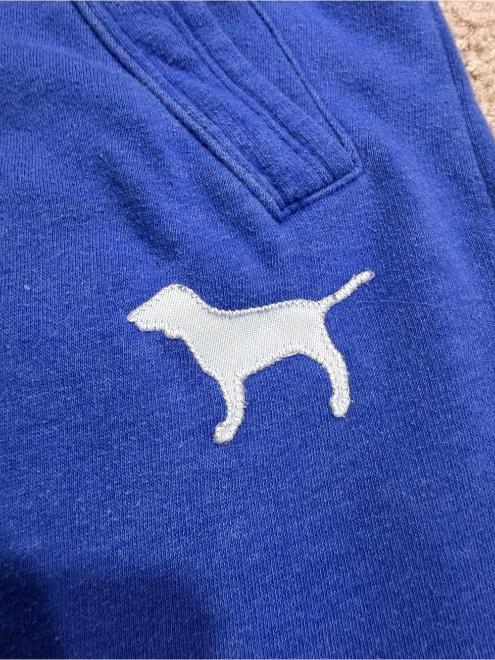 Victoria's Secret Blue Women’s Sweatpants with White Drawstring - Picture 3 of 5